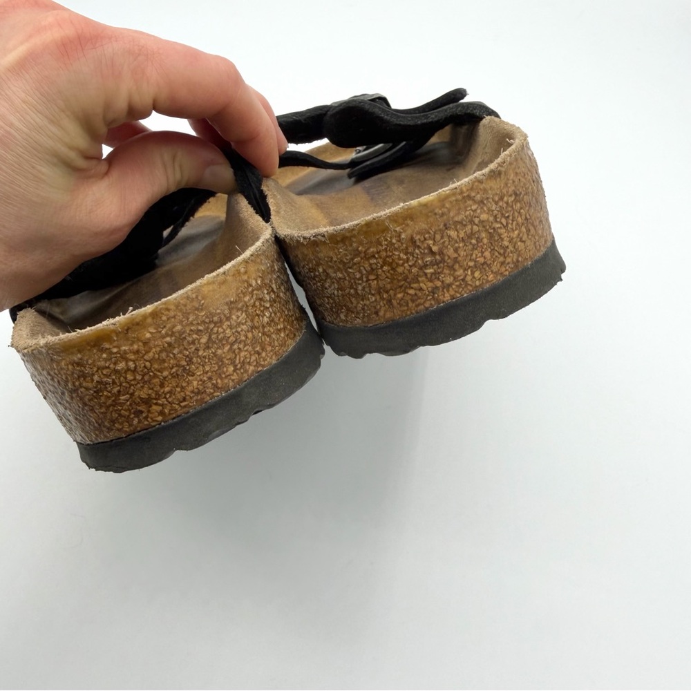 Birkenstock Granada two strap sandals black leather adjustable buckle comfy - Picture 5 of 9